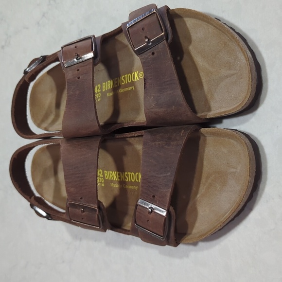 NWOT UNISEX BIRKENSTOCK MILANO HABANA OILED LEATHER SANDAL - Picture 6 of 16